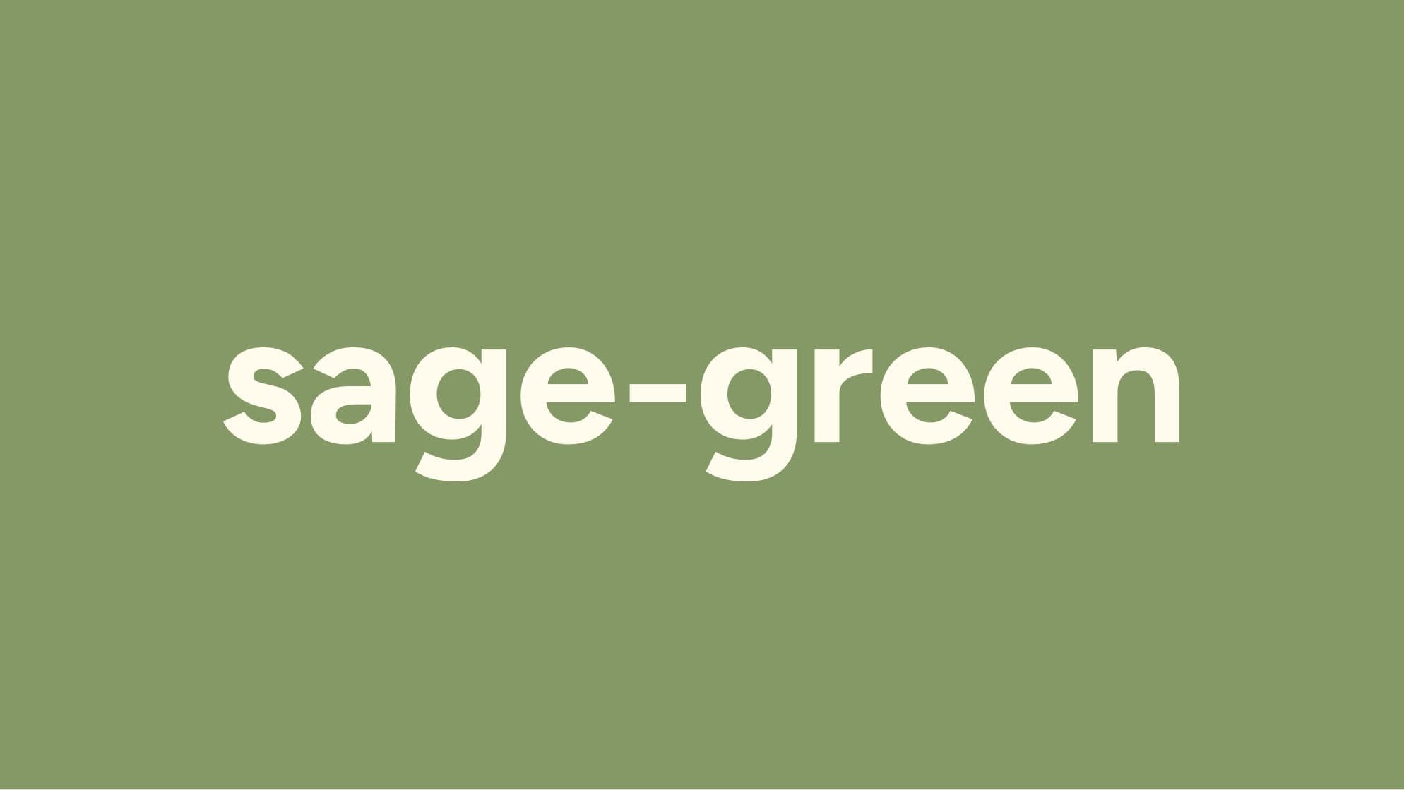 "sage-green" logotype on sage green background