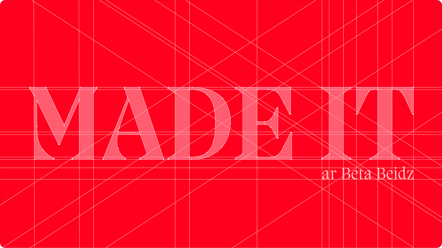 "Made it" podcast word mark on a bright red background