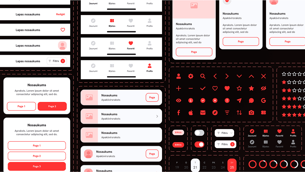 Dezain Studio design system for soldout app