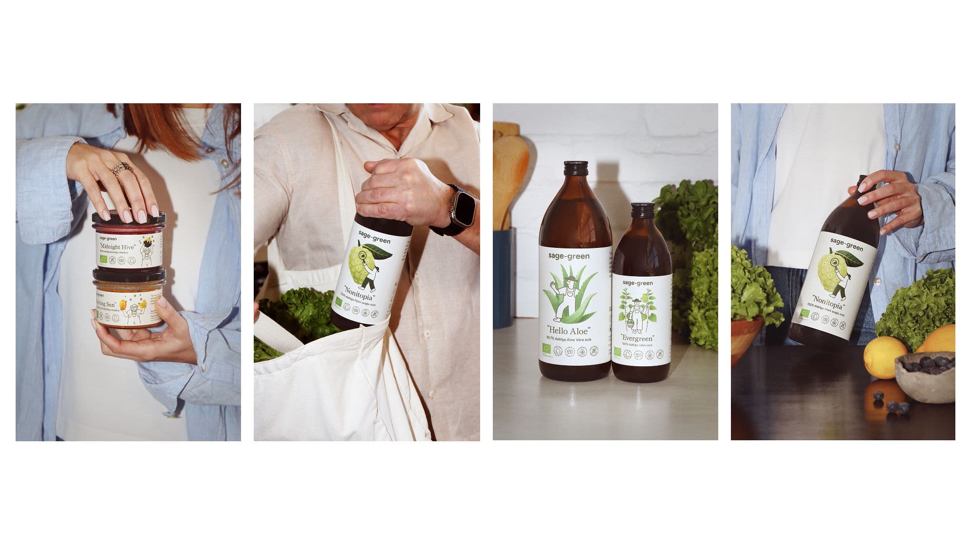 Creative product photography for sage-green