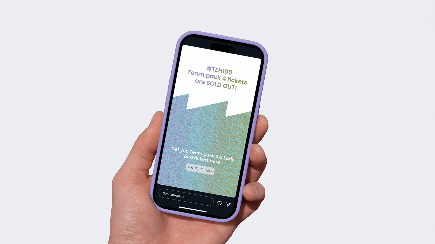 #TEH100 pasākuma identitātes mobilais makets