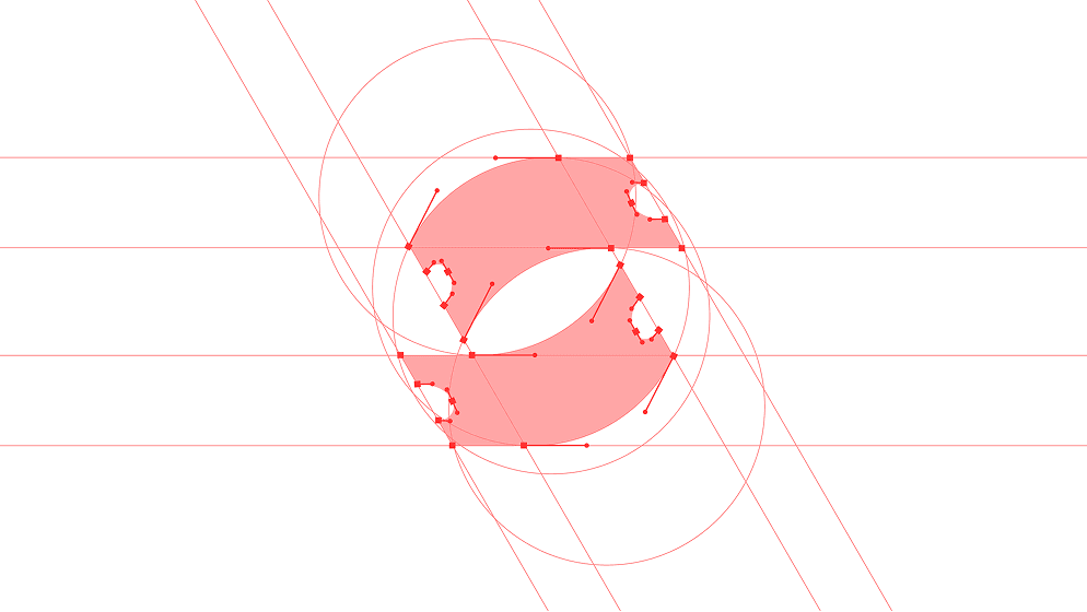 Dezain Studio logo design technical drawing for soldout